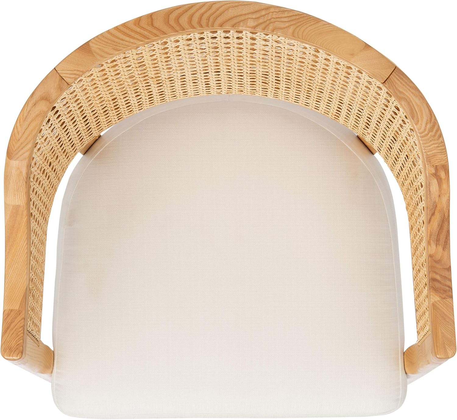 Natural Rattan Accent Chair with Brass Caps Fully Assembled