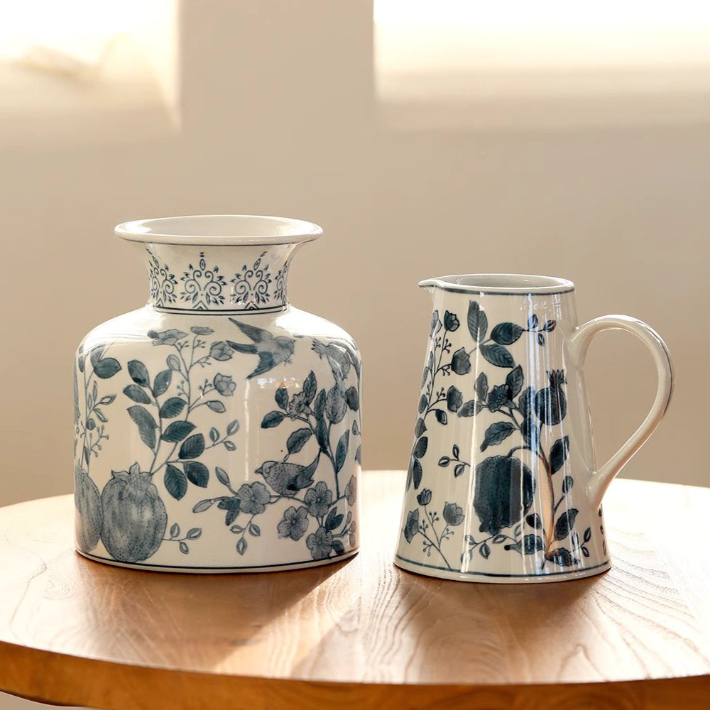 Hand-Painted Blue and White Porcelain Vase