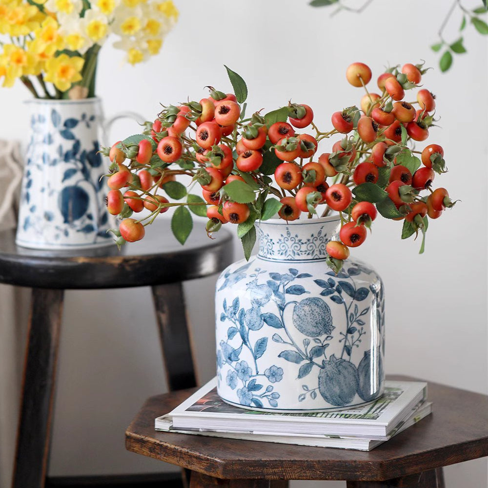 Hand-Painted Blue and White Porcelain Vase