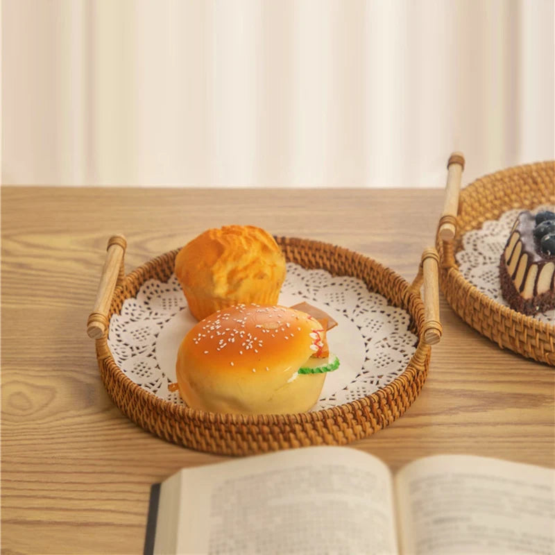Rattan Tray with Handle