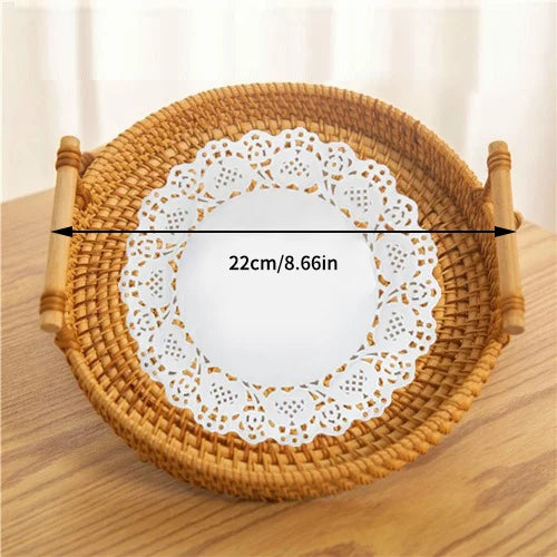 Rattan Tray with Handle