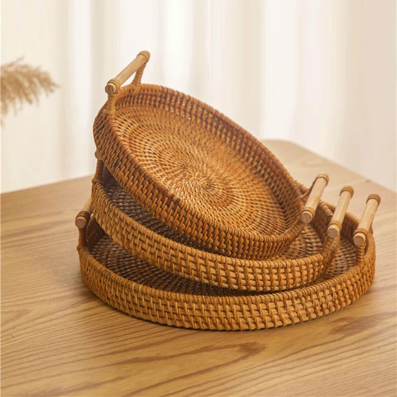 Rattan Tray with Handle