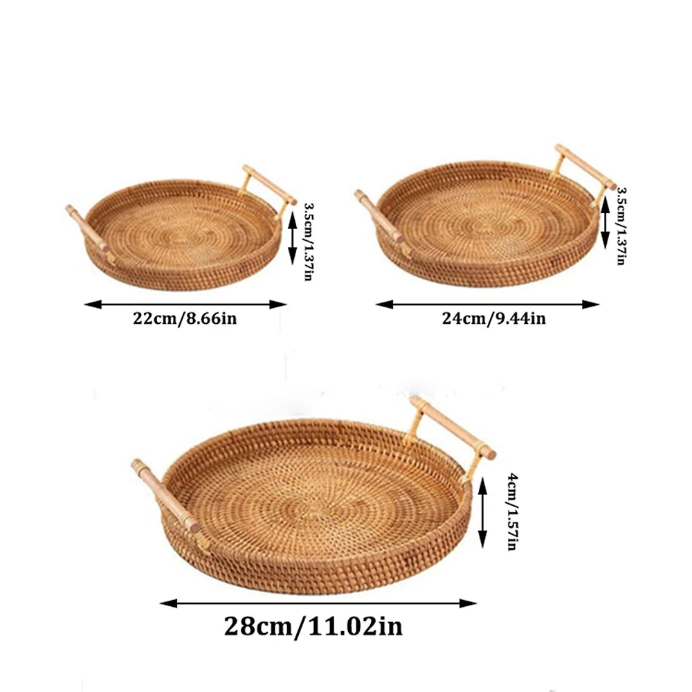 Rattan Tray with Handle