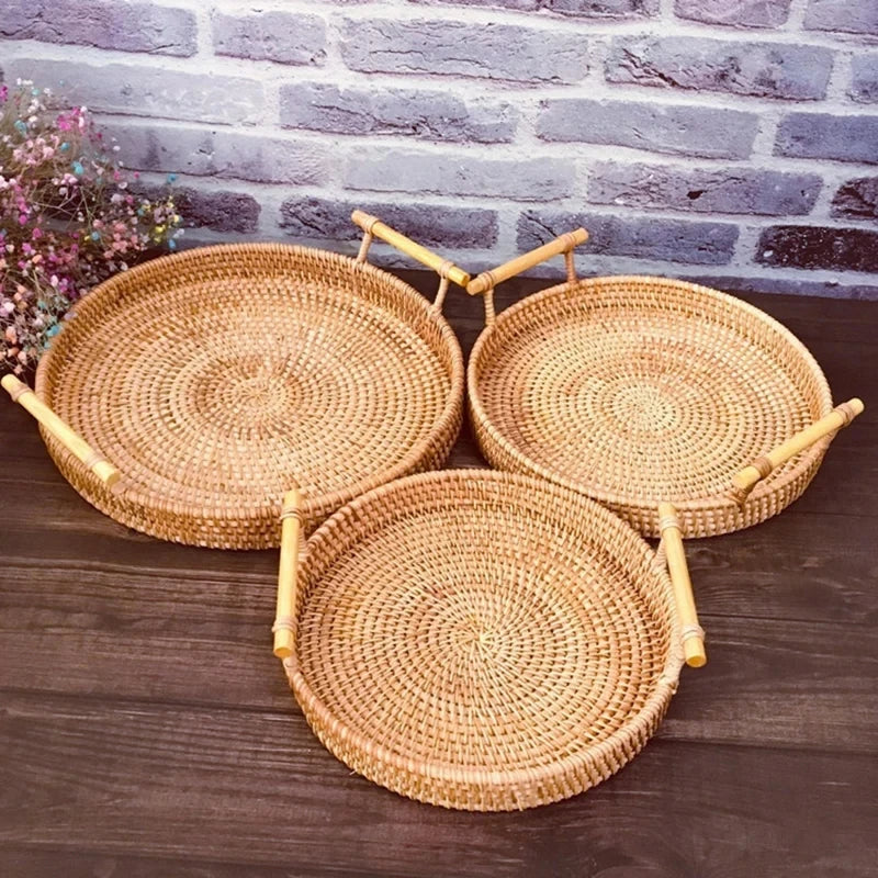 Rattan Tray with Handle