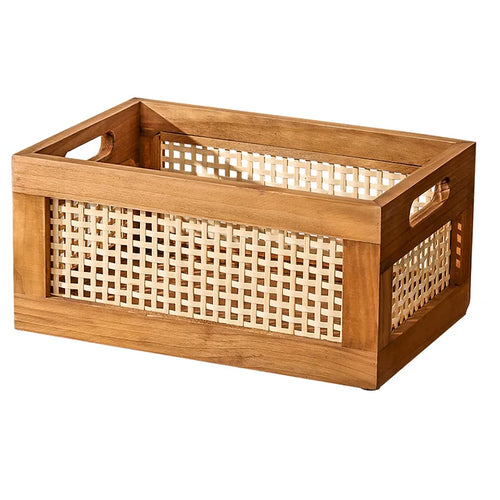 Rattan organization basket
